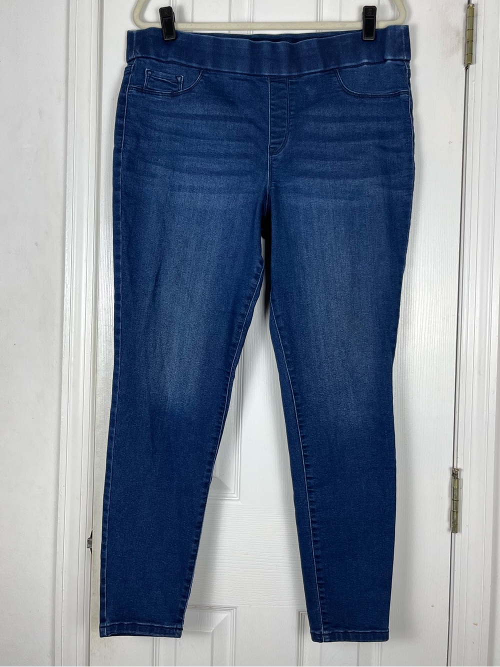 Nine West Super Skinny Pull On Jeggings Stretch Denim Dark Wash Sz 16